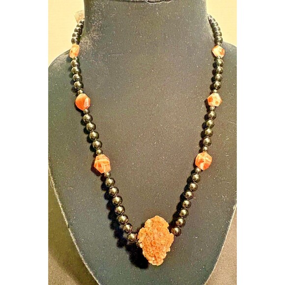 Handmade Aragonite, Onyx, & Opal Bead Necklace, 18.5 inches - Picture 1 of 9